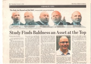 study finds baldness asset at the top
